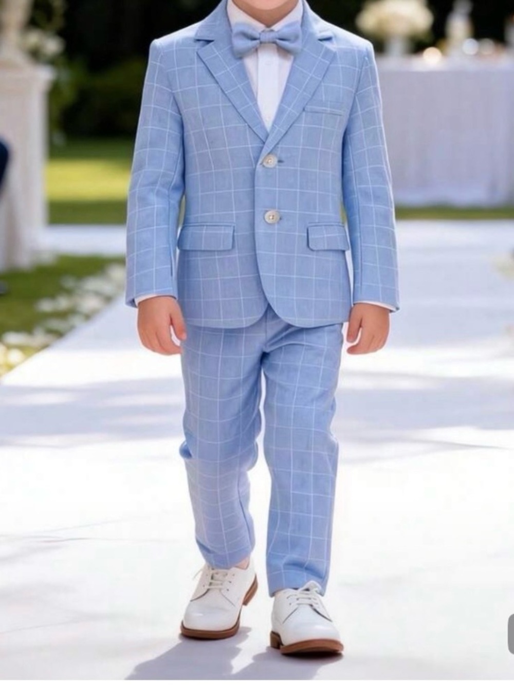 Kid’s  suit Light Blue Windowpane Suit Jacket & Trousers